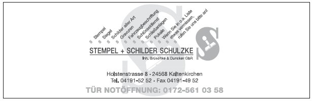 Stempel + Schilder Schulzke
