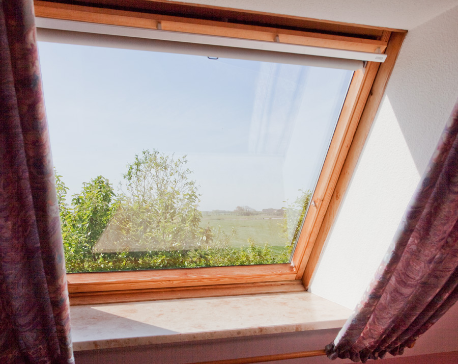Ausblick Ferienwohnung "Flut" auf dem Ferienhof Harrsen, Insel Pellworm