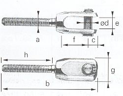 Monofork mit Aussengewinde