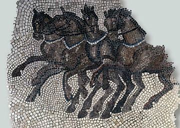 r&ouml;misches Mosaik mit Quadriga aus der Villa von Munzach, Liestal