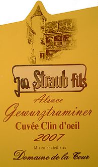 etiquette gewurztraminer vins-straub
