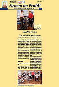 Sanfte Reize f�r starke Knochen - bei Vital-Sports hilft Vibrationstraining gegen Osteoporose