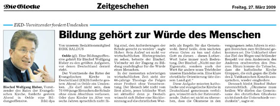 EKD - Vorsitzender fordert Umdenken