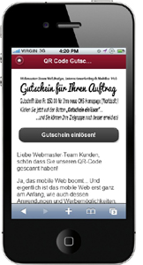 Gutschein f&uuml;r Ihren Auftrag - mobiler QR-Code
