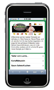 Mobile Webseite von delikates.ch