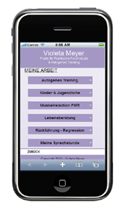 Mobile Webseite von Violeta Meyer Praktische Psychologin