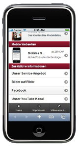 Mobile Webseite von Webmaster-Team