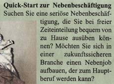 Quick-Start zur Nebenbesch&auml;ftigung