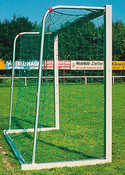 Alu-Jugendfußballtore, Transportabel mit Alu-Gussformteil-Eckverbindungen, 5 × 2 m und 3 × 2 m
