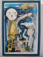 Personnages aquarelle, grand format 120 x 80 cm Personnages aquarelle, grand format 120 x 80 cm