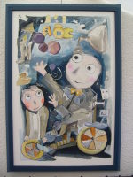 Personnages aquarelle, grand format 120 x 80 cm Personnages aquarelle, grand format 120 x 80 cm