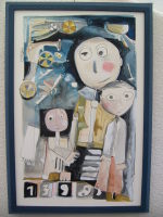 Personnages aquarelle, grand format 120 x 80 cm Personnages aquarelle, grand format 120 x 80 cm