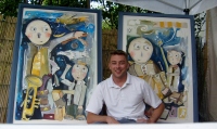 Personnages aquarelle, grand format 120 x 80 cm Personnages aquarelle, grand format 120 x 80 cm
