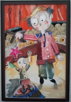 Personnages aquarelle, grand format 120 x 80 cm Personnages aquarelle, grand format 120 x 80 cm