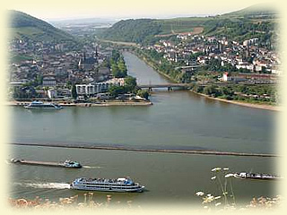 Blick auf die geteilte Stadt Bingen