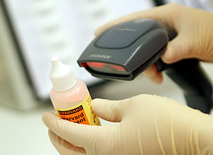 Barcode-Scanner beim Zahnarzt