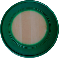 Erlenholzscheibe grün lackiert
