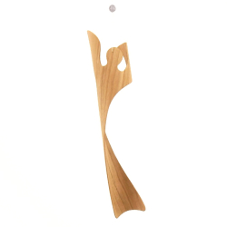 Engel der Transformation, Kirschbaum, ca. 30cm, hängend, klarer Kristall