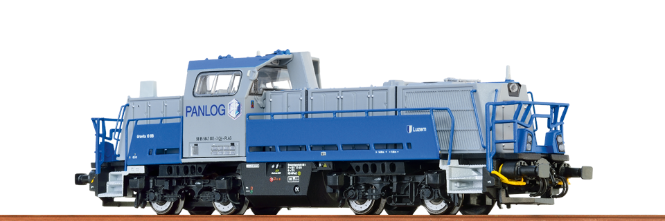 Brawa 62704 - Panlog, Diesellokomotive Gravita, Ep. VI, blau/grau, Spur N, DC, analog mit Schnittst.