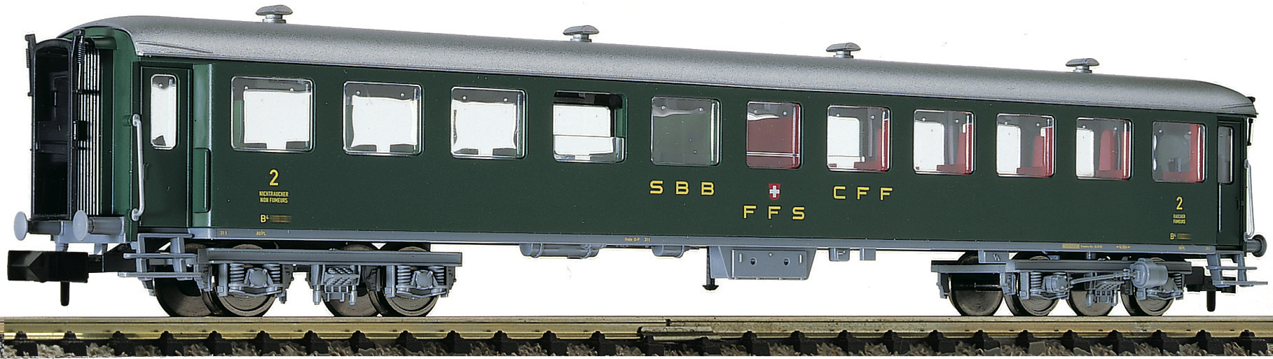 Fleischmann 813908, Spur N, SBB Schnellzugwagen 2. Klasse, Bauart B (Umbauwagen), Ep. III