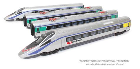 Arnold HN2470, N, SBB Triebzug ETR 610, „Cisalpino“-Design, 4-teilig, Ep. VI, analog/Schnittstelle