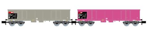 Arnold HN6426, N, SBB Hochbordwagen-Set (Eoas grau und pink mit Schrott)