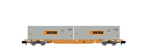 Arnold HN6443, N, WASCOSA Containerwagen, 4-achsig, mit 2x30' Bulk-Container „Bertschi“, Ep. V-VI