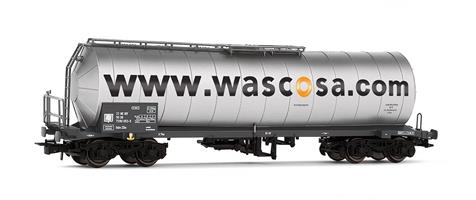Rivarossi HR6459, WASCOSA 4-achsiger Kesselwagen, silber/schwarz/orange, Ep. VI