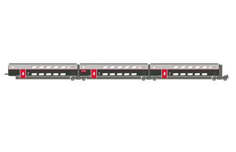 Jouef, H0, HJS3013, TGV Euroduplex Ergänzungsset #2, 3-teilig (3x 2.Klasse)