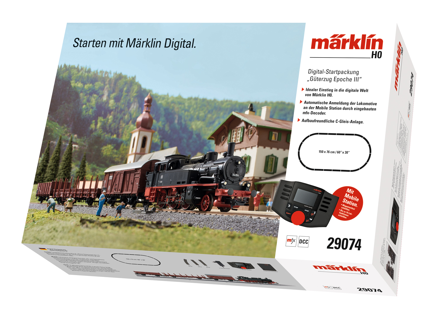 Märklin H0 29074, DB Digital-Startpackung "Güterzug Epoche III". 230 Volt, digital (mfx)
