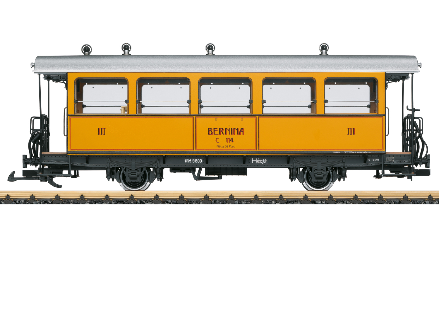 LGB L30563, RhB Barwagen C 114, Ep. VI, gelb