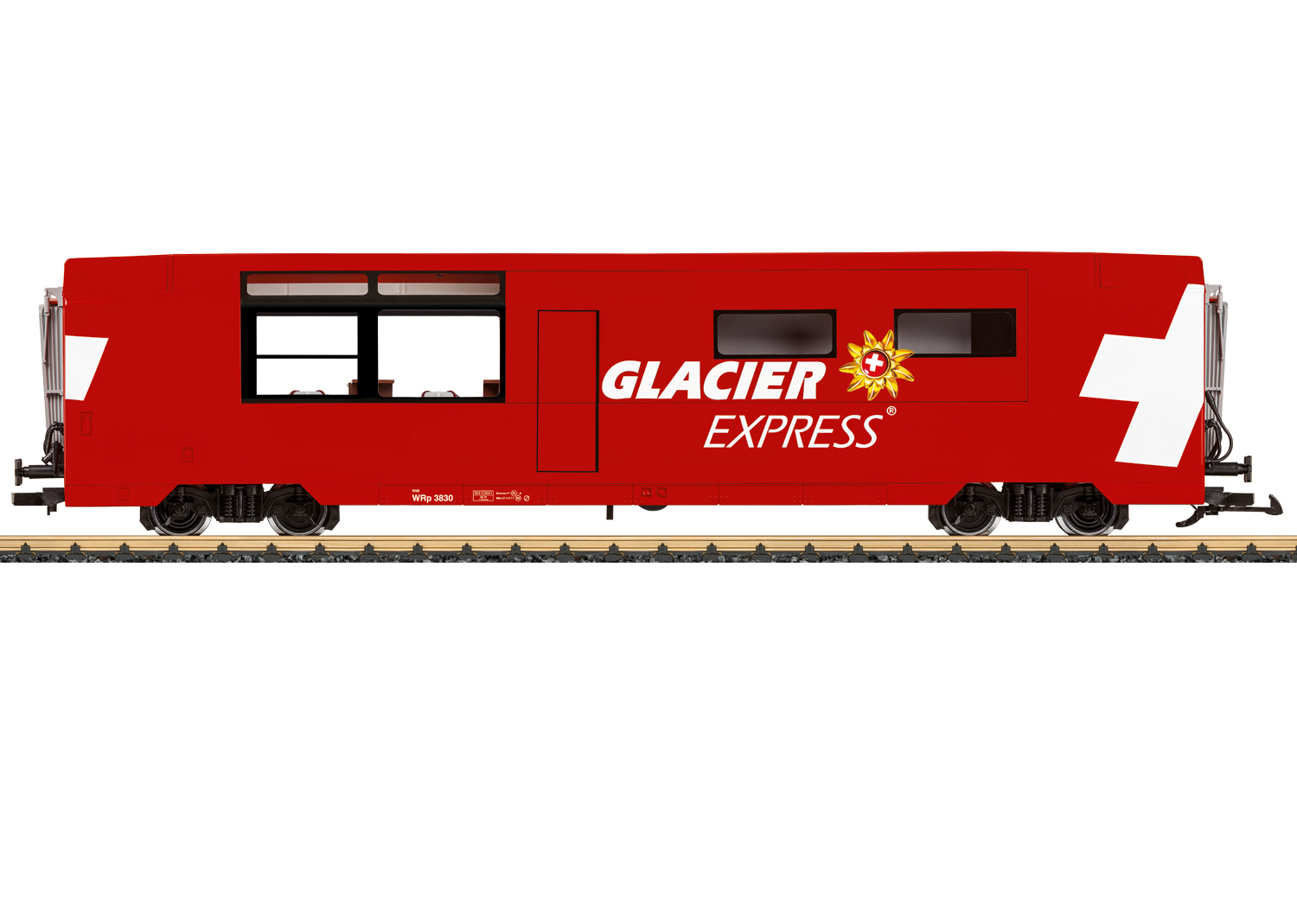 LGB L33673, RhB „Glacier Express“, Panoramawagen-Speisewagen, Ep. VI