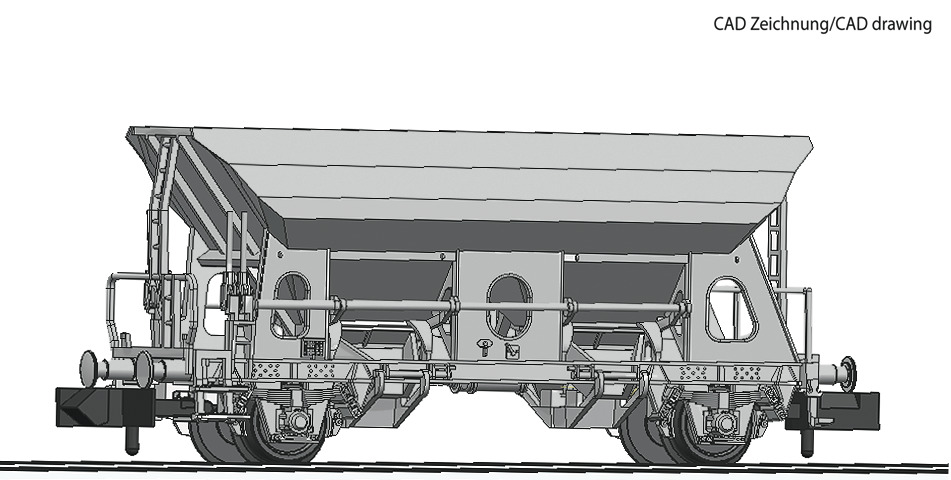 Fleischmann 830353, Spur N, SBB Selbstentladewagen ohne Schwenkdach, Gattung Fcs, Ep. IV-V, grau