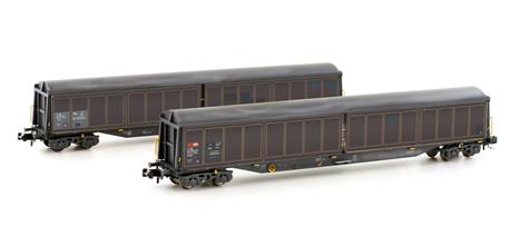 Hobbytrain H23440, Spur N, SBB Schiebewandwagen-Set, 2-teilig, 2x Habils, Ep. V, gealtert