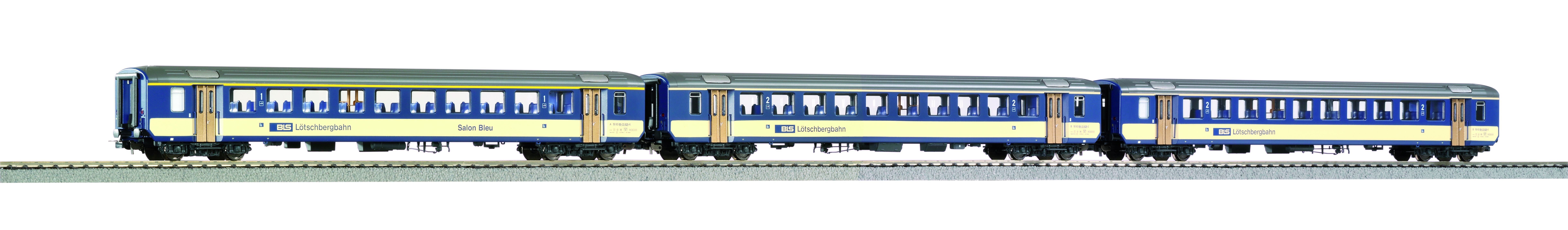 Piko 96091, BLS EWI, 3-teilig, 1xA und 2x B, „Train Bleu“, Ep. IV, DC