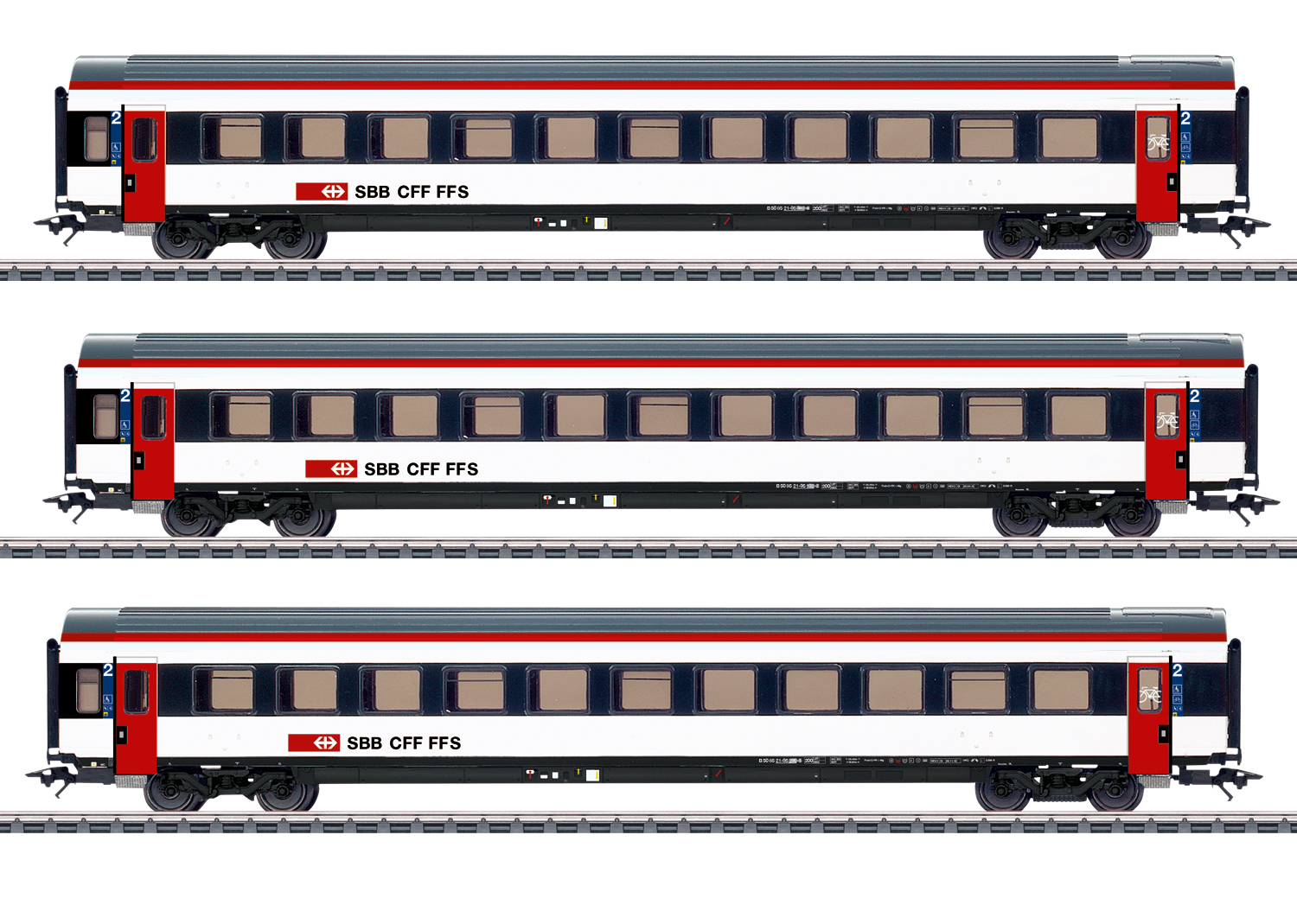 Märklin 42153, SBB Schnellzugwagen-Set, EW IV, Ep. VI, 3-teilig (3x 2. Klasse)