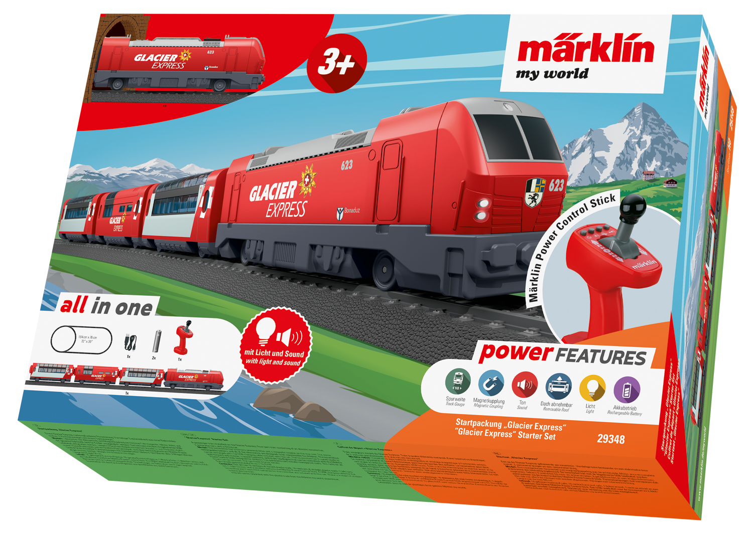 Märklin my world 29348, Startpackung „Glacier Express“, Batteriebetrieb, mit IR FB