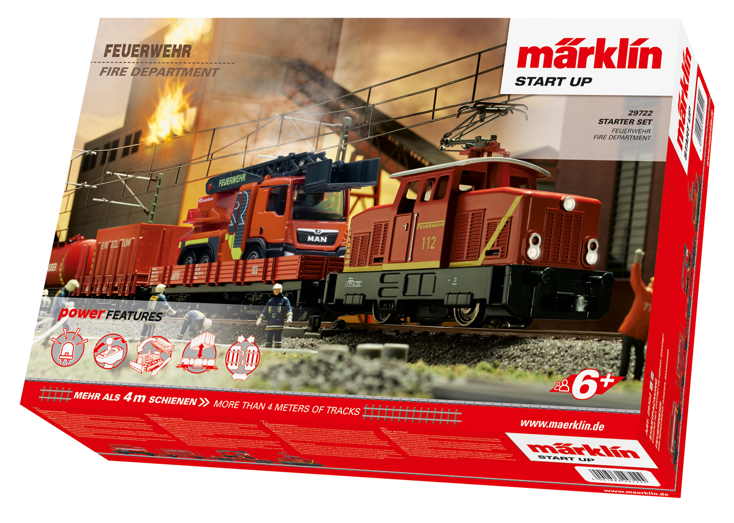 Märklin Start up 29722, Startpackung „Feuerwehr“, digital (Infrarot FB)