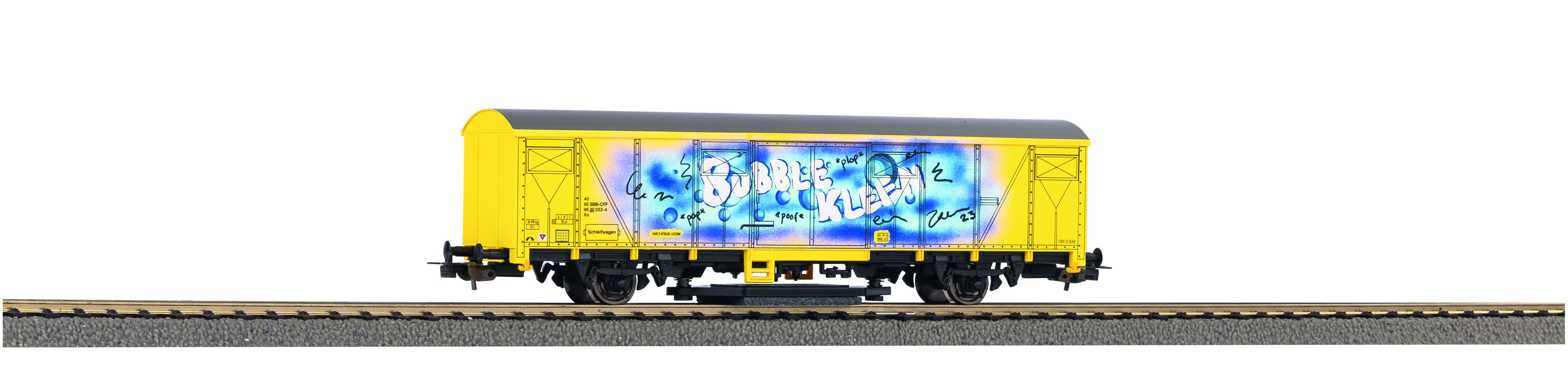 Piko H0 54309, SBB Schienenreinigungswagen gelb mit Graffiti, Ep.V