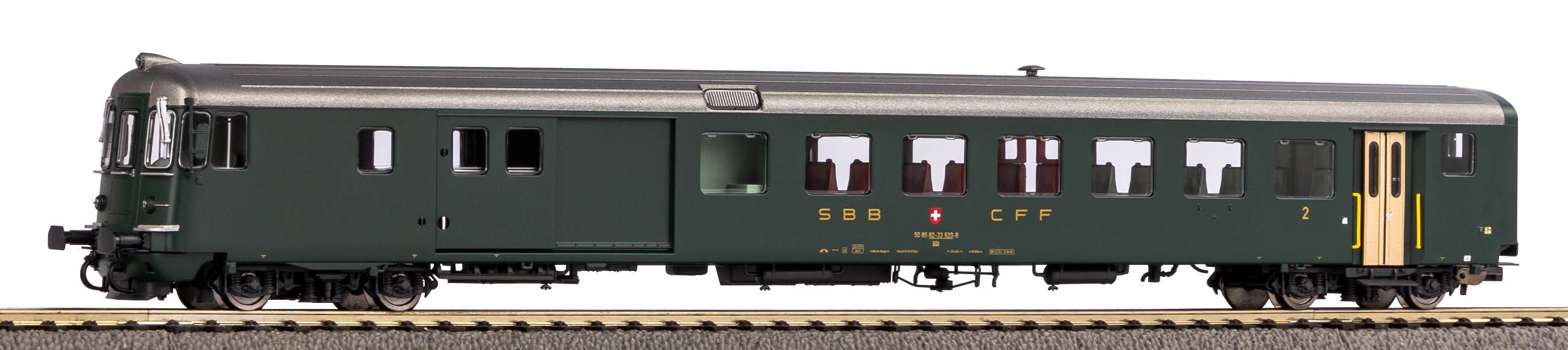 Piko H0 96752, SBB Steuerwagen BDt 914-1 EW II grün mit alter Schrift, DC