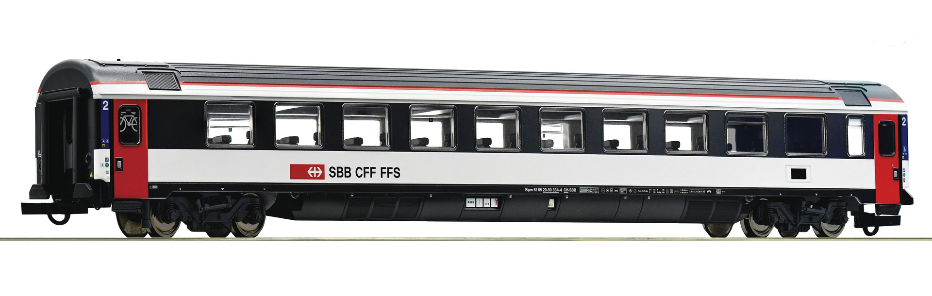 Roco 74636, SBB EC-Reisezugwagen 2. Klasse, Bpm, Ep. VI
