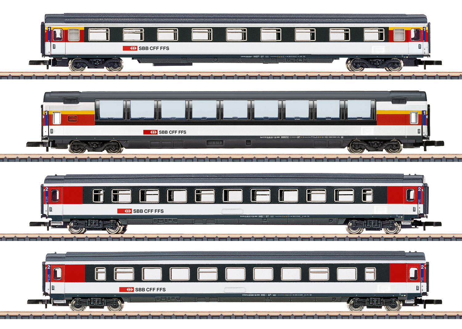 Märklin 87663, Spur Z, SBB Reisezugwagen-Set Typ EW IV, 4-teilig, Ep. VI