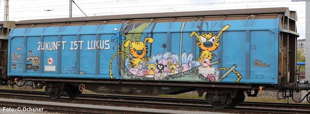 Hobbyrain H24666, Spur N, SBB Schiebewandwagen Hbbillns Graffiti "Zukunft ist Luxus", Ep. V