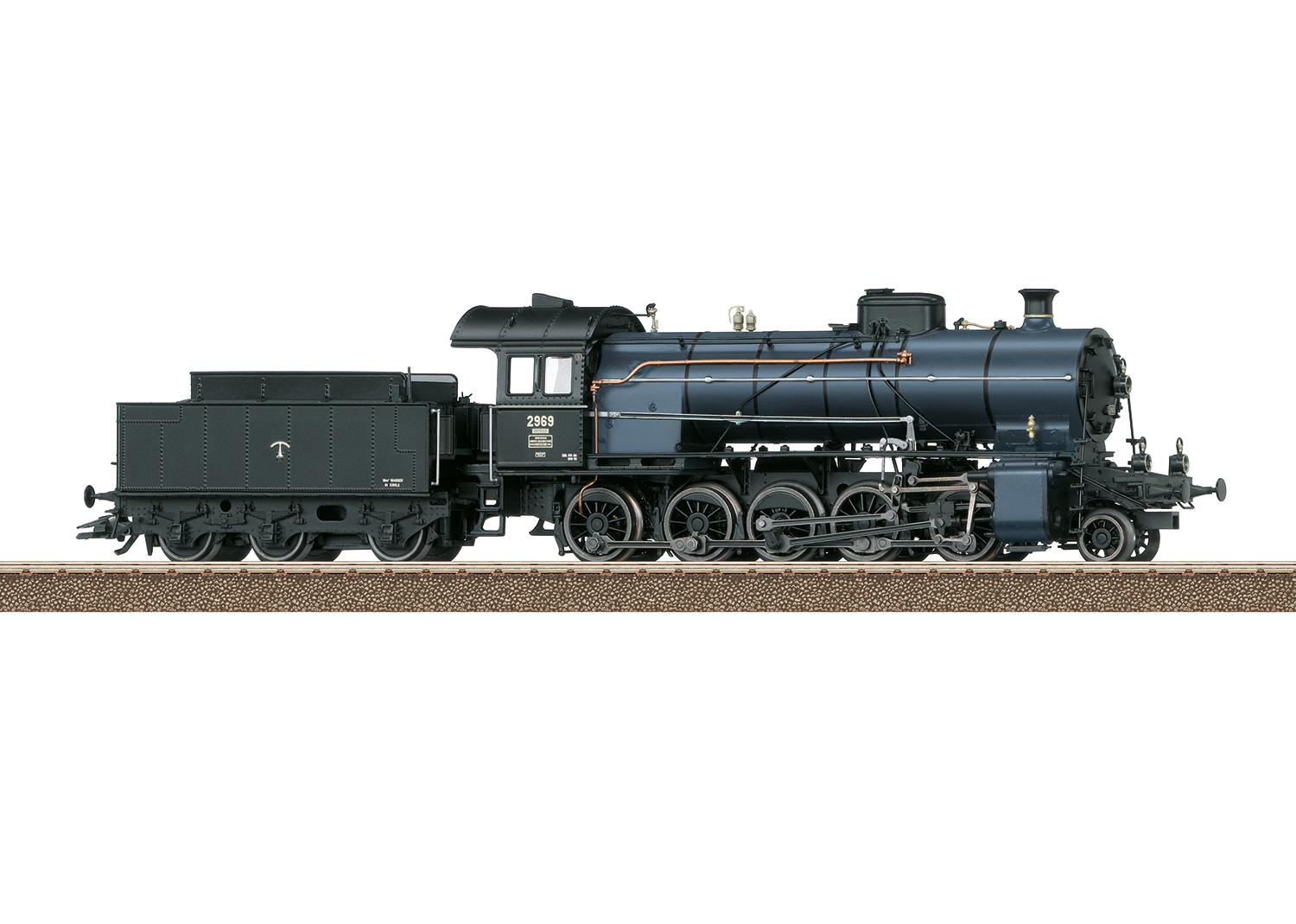 Trix H0 25254, SBB Dampflokomotive Serie C 5/6 "Elefant" SLM Winterthur, Kohlen-Tender dig/Snd/Rauch