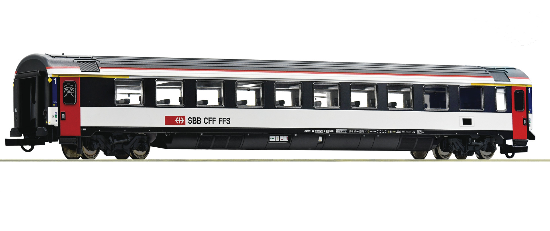 Roco 74634, SBB EC-Reisezugwagen 1. Klasse, Apm, Ep. VI