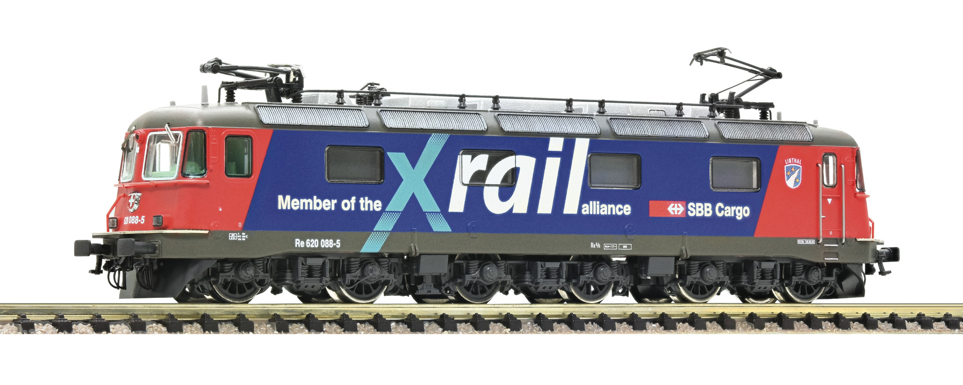 Fleischmann 734197, Spur N, SBB Cargo Re 620 088-5, „Xrail“-Design, digital mit Sound