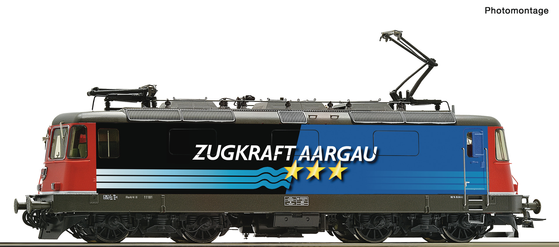 Roco 7500123, SBB Re 4/4 II 11181 „Zugkraft Aargau“, Ep. V, DC, analog m. Schnittstelle