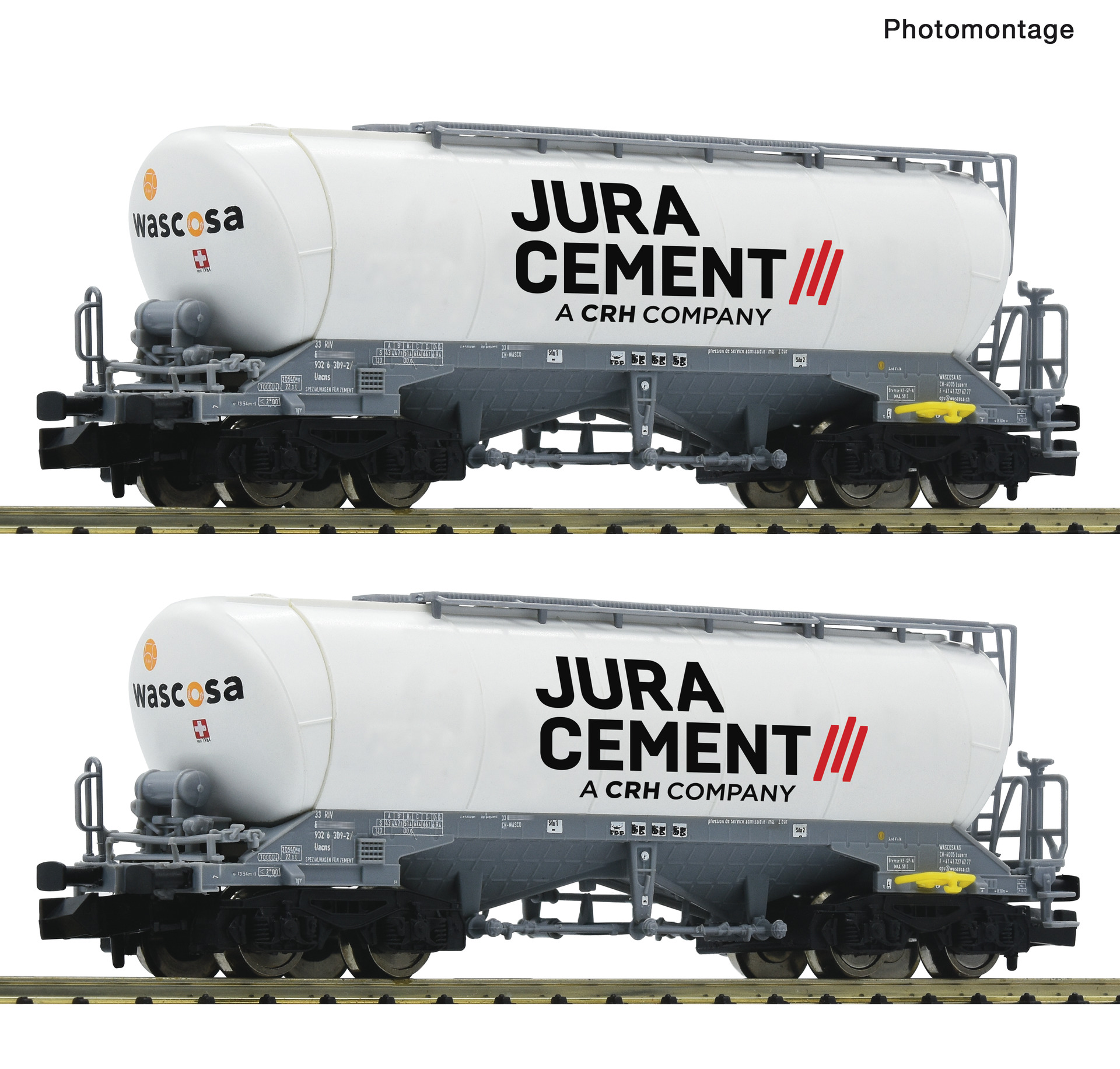 Fleischmann N 6660090, Wascosa Silowagen-Set „Jura Cement“, 2-teilig (2x Uacns), Ep. VI