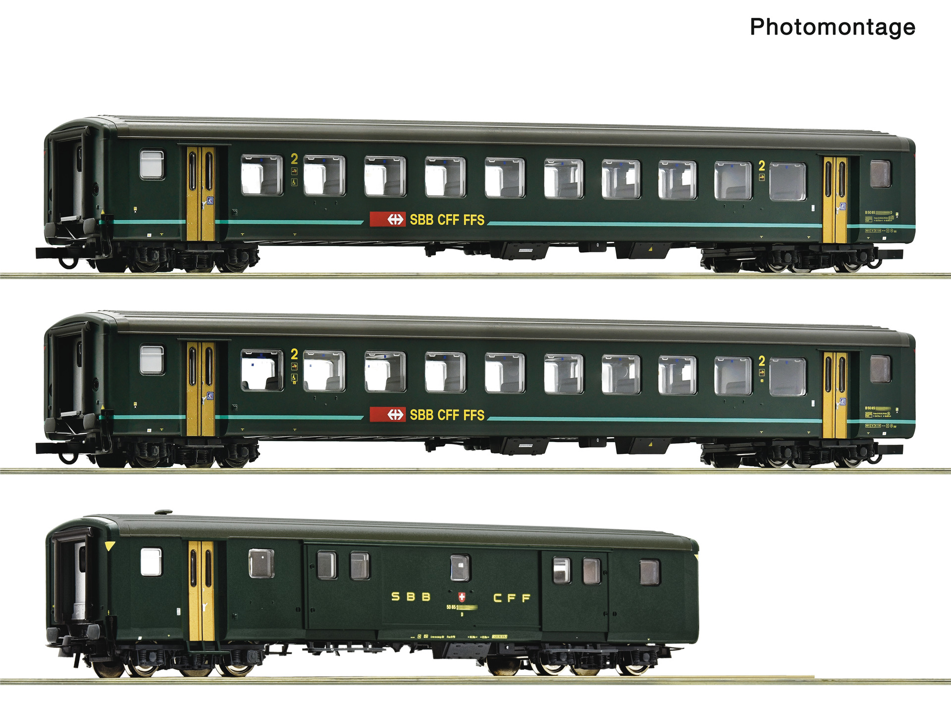 Roco H0 6200090, SBB „IR 1617“-Wagenset 1, 3-teilig, Ep. V, grün