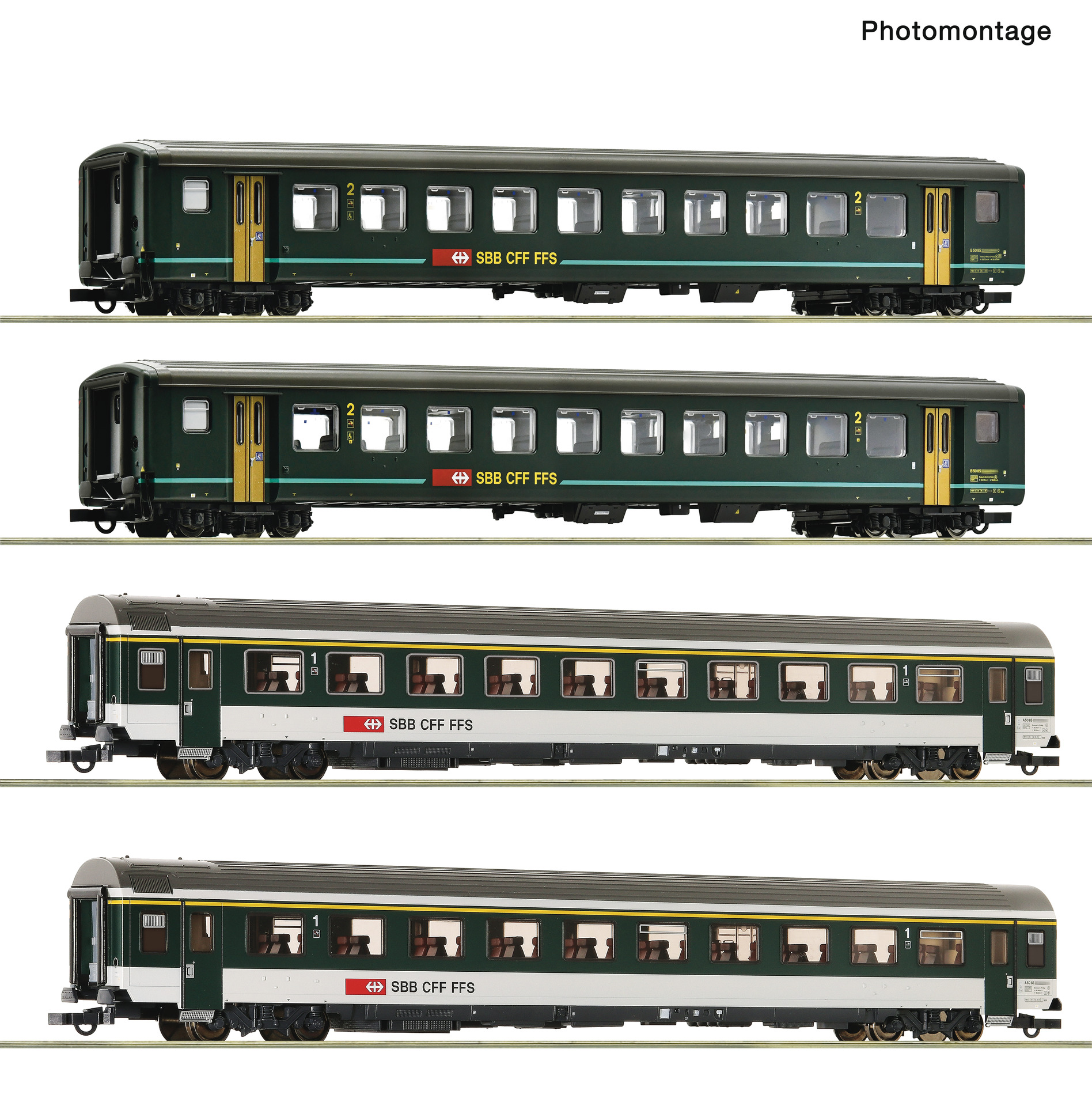 Roco H0 6200091, SBB „IR 1617“-Wagenset 2, 4-teilig (2xEW II, 2xEW IV), Ep. V